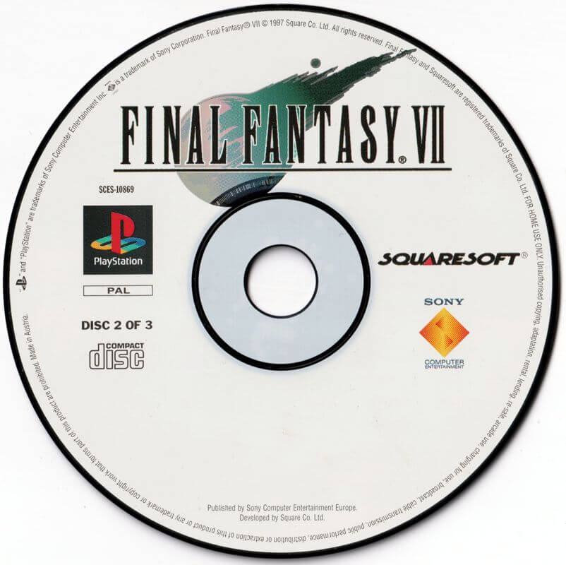 Лицензионный диск PAL Final Fantasy 7 для PlayStation